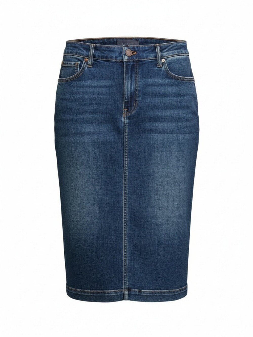 Talbots Denim Midi Skirt with Front Slit Size 8